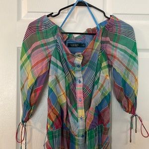 Ralph Lauren multi colored shoulder dress